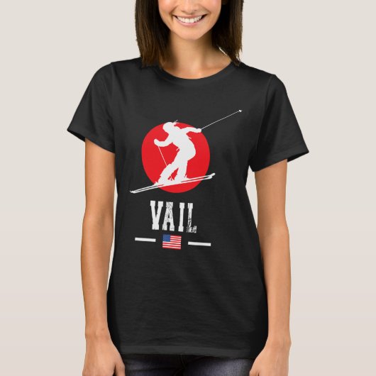 Vail Usa Ski Resort Rocky Mountains American Skiin Tシャツ (正面)