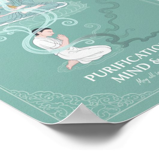 Vajrasattva Purification Tibetan Buddhist Art ポスター (角)