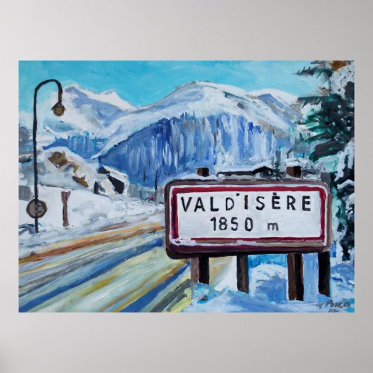 Val d’Isère Painting – French Alps Poster ポスター (正面)