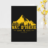 Val D'isère France Ski Resort Alpine Skiing French カード (黄色い花)