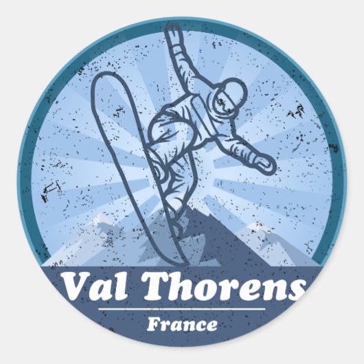 Val Thorens Station de ski - Snowboard ラウンドシール (正面)