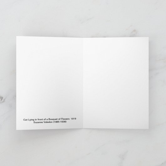 Valadon著花のショウガ猫そして花束 カード (内部)