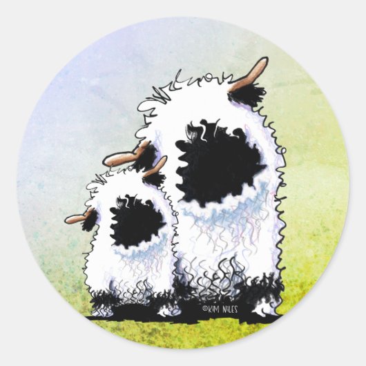 Valais Blacknose Sheep ラウンドシール (正面)