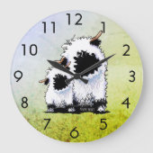 Valais Blacknose Sheep  ラージ壁時計 (正面)