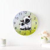 Valais Blacknose Sheep  ラージ壁時計 (ホーム)