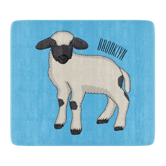 Valais Blacknose sheep cartoon illustration カッティングボード (正面)
