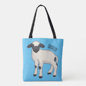 Valais Blacknose sheep cartoon illustration トートバッグ (裏面)