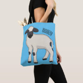 Valais Blacknose sheep cartoon illustration トートバッグ (クローズアップ)