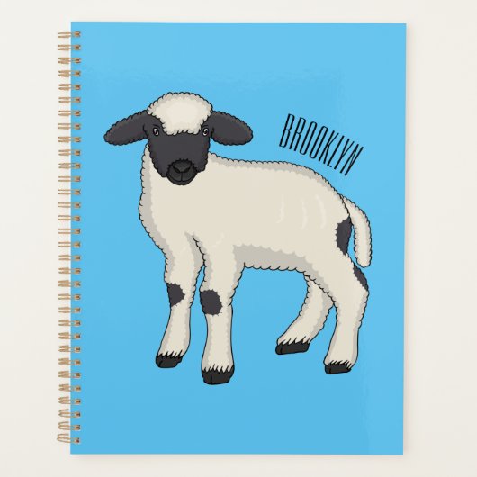 Valais Blacknose sheep cartoon illustration プランナー手帳 (正面)