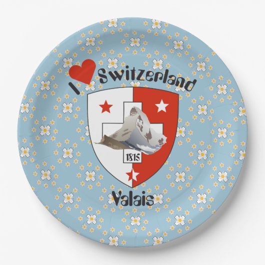 Valais - Wallis - Suisse - Schweiz Teller ペーパープレート (正面)