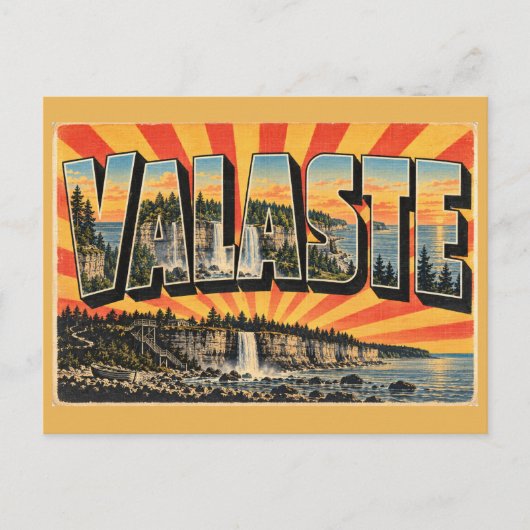 Valasteの滝 Ontika崖の森のアート ポストカード (正面)