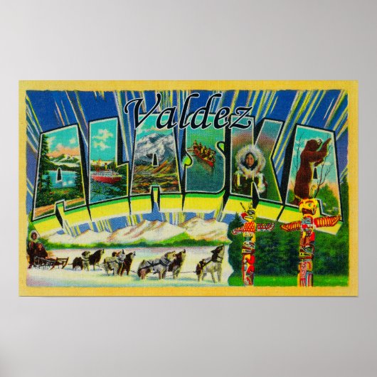 Valdez, AlaskaLarge Letter ScenesValdez, AK ポスター (正面)