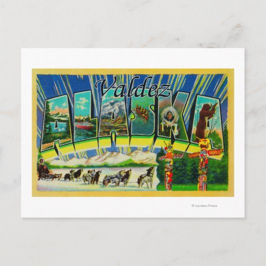 Valdez, AlaskaLarge Letter ScenesValdez, AK ポストカード (正面)