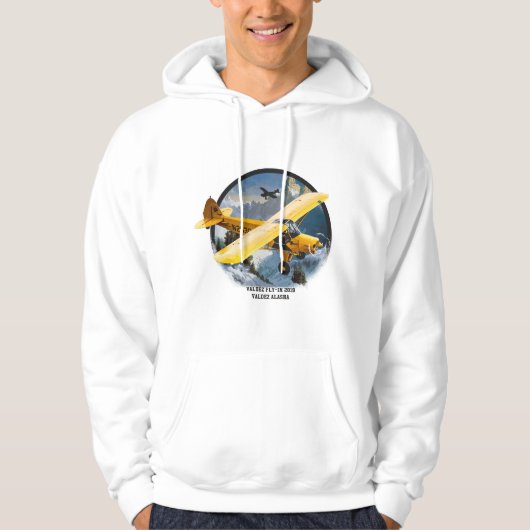Valdez Fly-In 2019アラスカTシャツ飛行機アドベンチャー パーカ (正面)