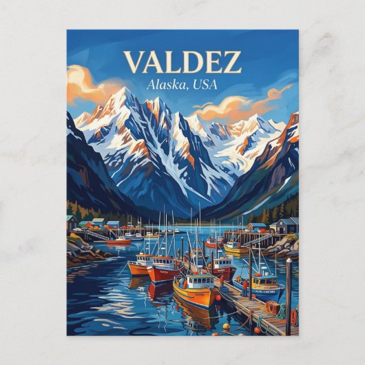 Valdez Harbor Alaska ポストカード (正面)