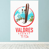 Valdres Norway Skiロゴ キャンバスプリント (インサイチュ (ウッドフロア))