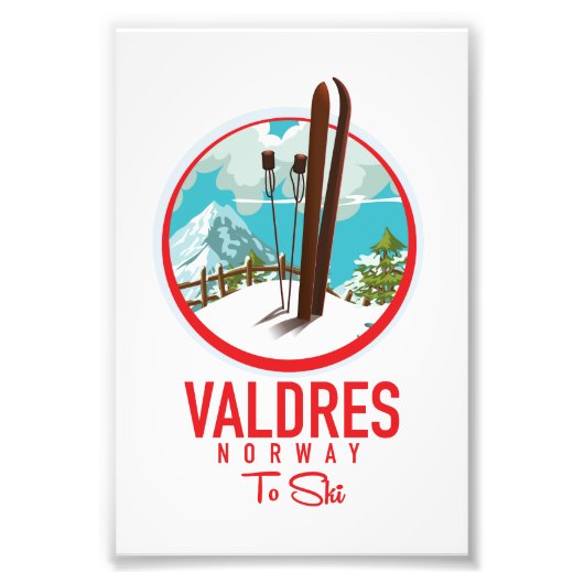 Valdres Norway Skiロゴ フォトプリント (正面)