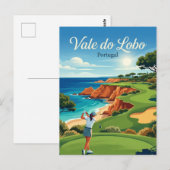 Vale do Lobo ポルトガル, ゴルファー ポストカード (正面/裏面)