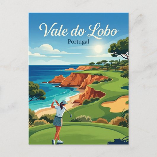 Vale do Lobo ポルトガル, ゴルファー ポストカード (正面)
