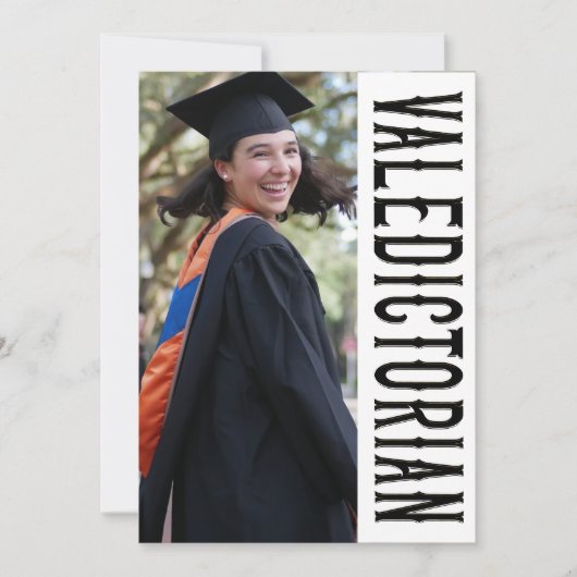 VALEDICTORIAN写真フォーマル卒業発表 案内状 (正面)