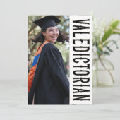 VALEDICTORIAN写真フォーマル卒業発表 案内状 (スタンド正面)