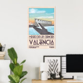 Valencia Art Print Bold Geometry, Vintage Poster ポスター (ホームオフィス)