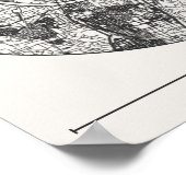 Valencia City Map Poster Minimal Charcoal Wall Art ポスター (角)