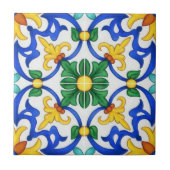 Valencia Garden Spanish Blue Green Mediterranean タイル (正面)
