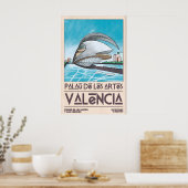 Valencia Landmark Poster Palau de Les Arts ポスター (キッチン)
