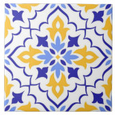Valencia Solstice Sapphire Marigold Floral Luxury タイル (正面)