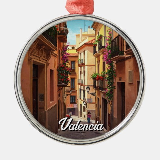 Valencia Spain Travel メタルオーナメント (正面)