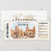 Valencia Spain Trip Boarding Pass Ticket 招待状 (正面/裏面)