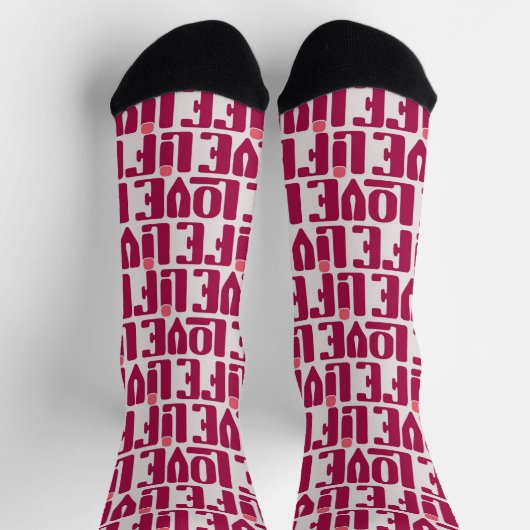 Valentijns Sokken Rood Retro ソックス (上部)