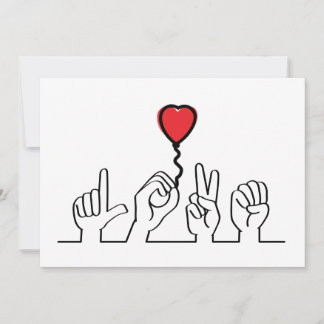 Valentijnsdag. Doof, gebarentaal love - liefde. カード