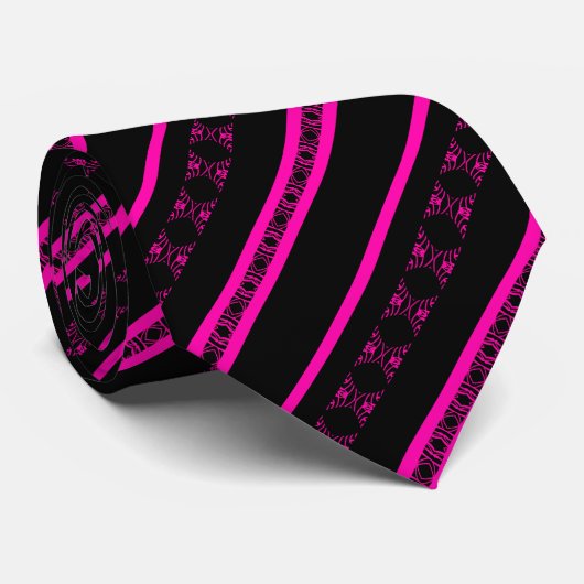 VALENTIN – Black & Fuchsia Statement Tie ネクタイ (ロール)
