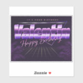 Valentin Name Vorname retro Sticker Geburtstag シール (シート)