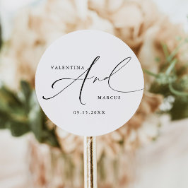 VALENTINAシックエレガント書道スクリプ結婚ト ラウンドシール