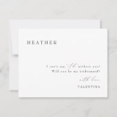 VALENTINAスクリプお洒落トBridesmaid提案 招待状 (正面)