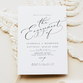 VALENTINAスクリプエレガントトミニマル婚約パーティ 招待状