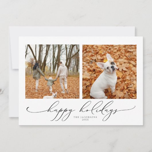 VALENTINAスクリプエレガントト2フォトハッピーホリデー 招待状 (正面)