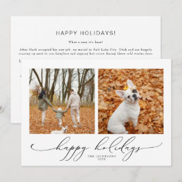 VALENTINAスクリプエレガントト2フォトハッピーホリデー 招待状