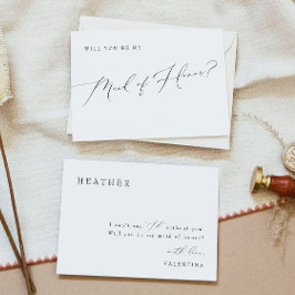 VALENTINAスクリプトお洒落メイド・オブ・オーナー(花嫁付き添い人)提案 招待状