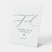 VALENTINAスクリプトモダンエレガントタイポグラフィ食品 台座サイン (正面)