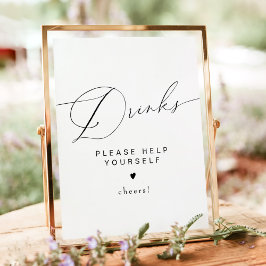 VALENTINAスクリプモダントエレガントタイポグラフィドリンク ポスター