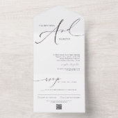 VALENTINAミニマエレガントリストのスクリプ結婚ト オールインワン招待状 (内側)