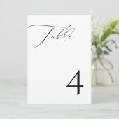 VALENTINAミニマルエレガントリストスクリプトテーブル番号 招待状 (スタンド正面)