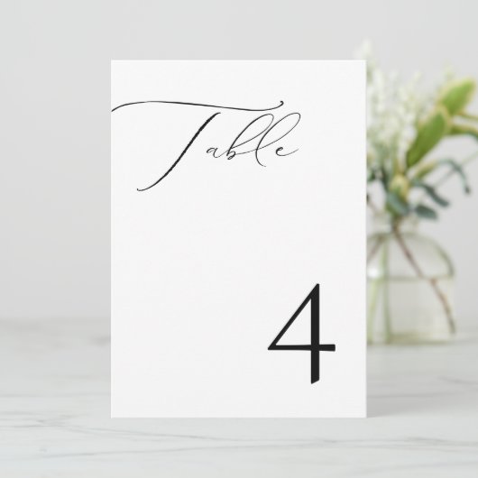VALENTINAミニマルエレガントリストスクリプトテーブル番号 招待状 (スタンド正面)