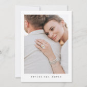 VALENTINAミニマルエレガントリストスクリプトブライダルシャワー 招待状 (裏面)