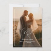 Valentina写真モダン結婚の サンキューカード (正面)