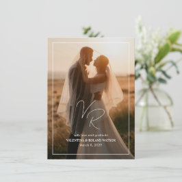 Valentina写真モダン結婚の サンキューカード